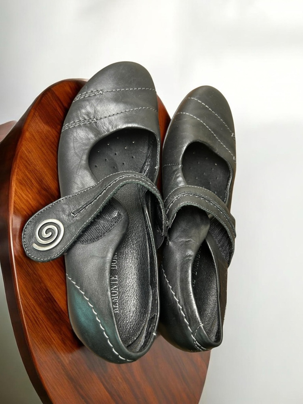 Remonte Dorndorf Black Leather Mary Jane Comfort Shoes EU 39